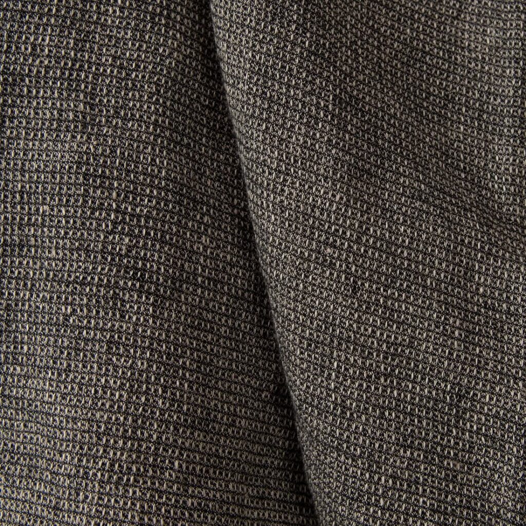 Tissu gaufré noir et gris en laine de lin lavée 4 linen wool waffle fabric, classic waffle.