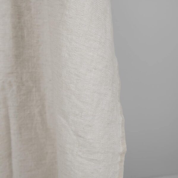 Tissu en laine de lin lavée beige à chevrons – Image 4