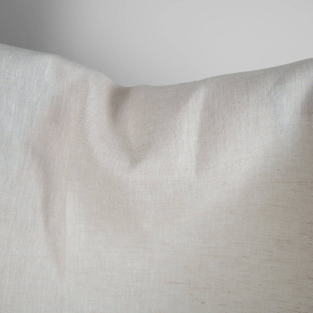 Tissu de laine de lin blanc beige à chevrons 4 Tissu de laine de lin blanc beige à chevrons – Image 4