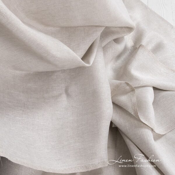 Linen grey fabric with silver PES