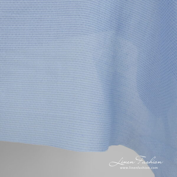 Linen cotton fabric light blue honeycomb edge