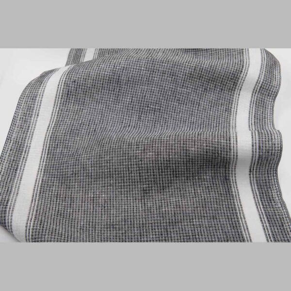 Tissu en lin gaufré noir et blanc