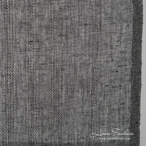Black grey linen fabric.