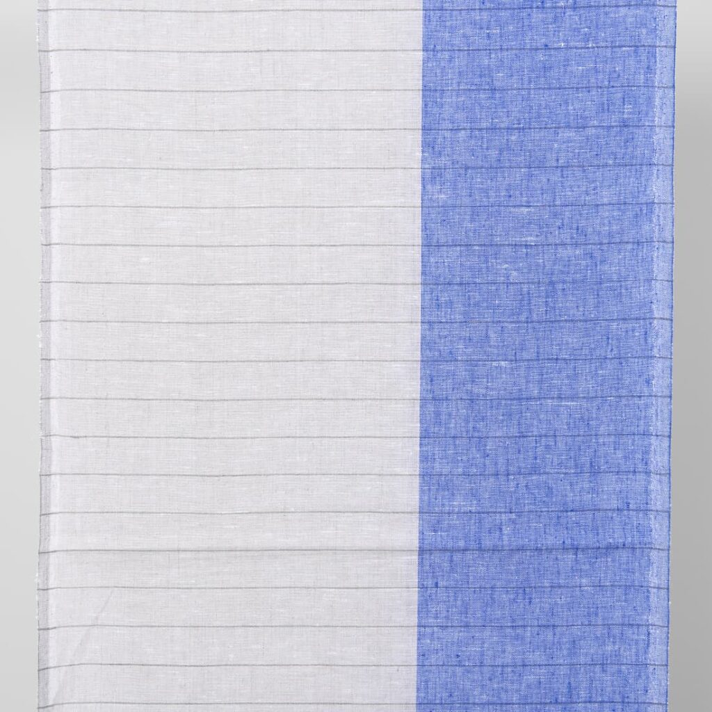 Tissu étroit beige bleu mix 1 linen towel fabric beige blue
