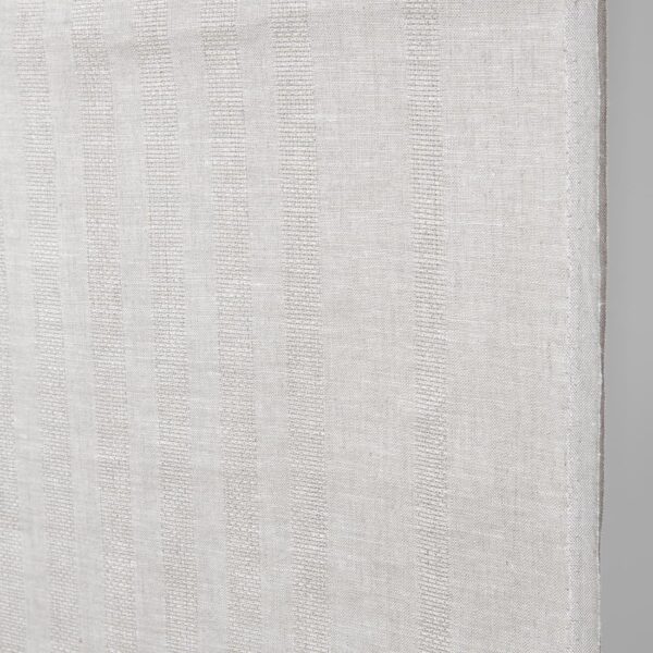 Tissu étroit en lin naturel et blanc à rayures texturées – Image 2