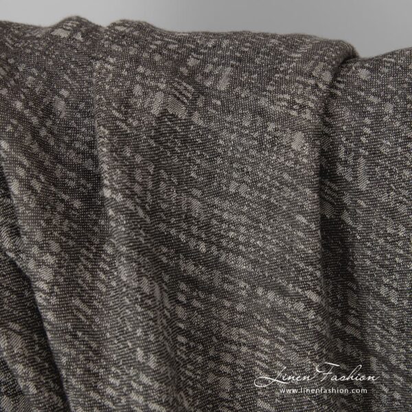 linen grey jacquard, asymmetric design.