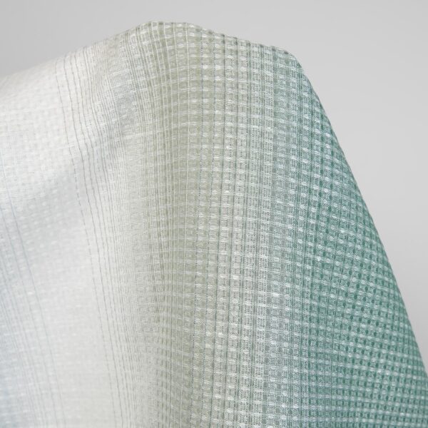 cotton hemp waffle striped fabric green blue