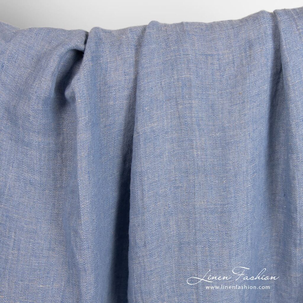 Tissu de lin gris bleu lavé 3 Grey blue linen fabric, perfect for clothes and home textile
