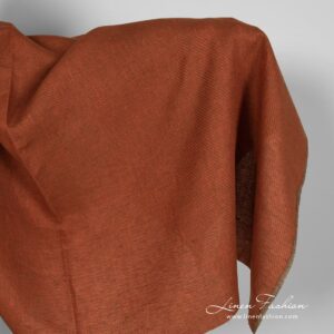 Rust orange linen fabric