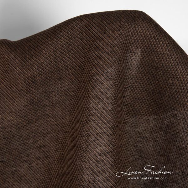 Chocolate brown linen fabric in twills