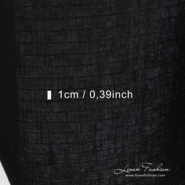 Black linen fabric dash size