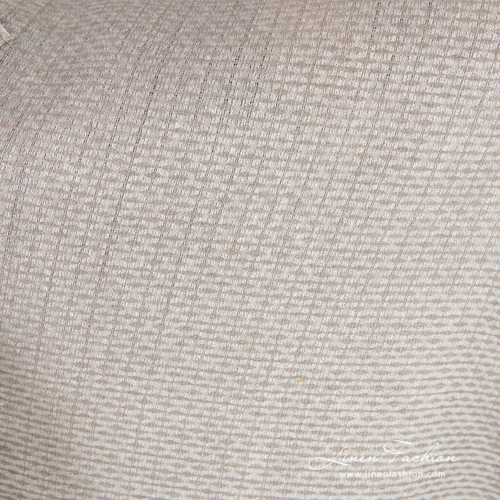 Tissu en lin naturel avec motif en losange 3 Natural linen fabric in dobby pattern
