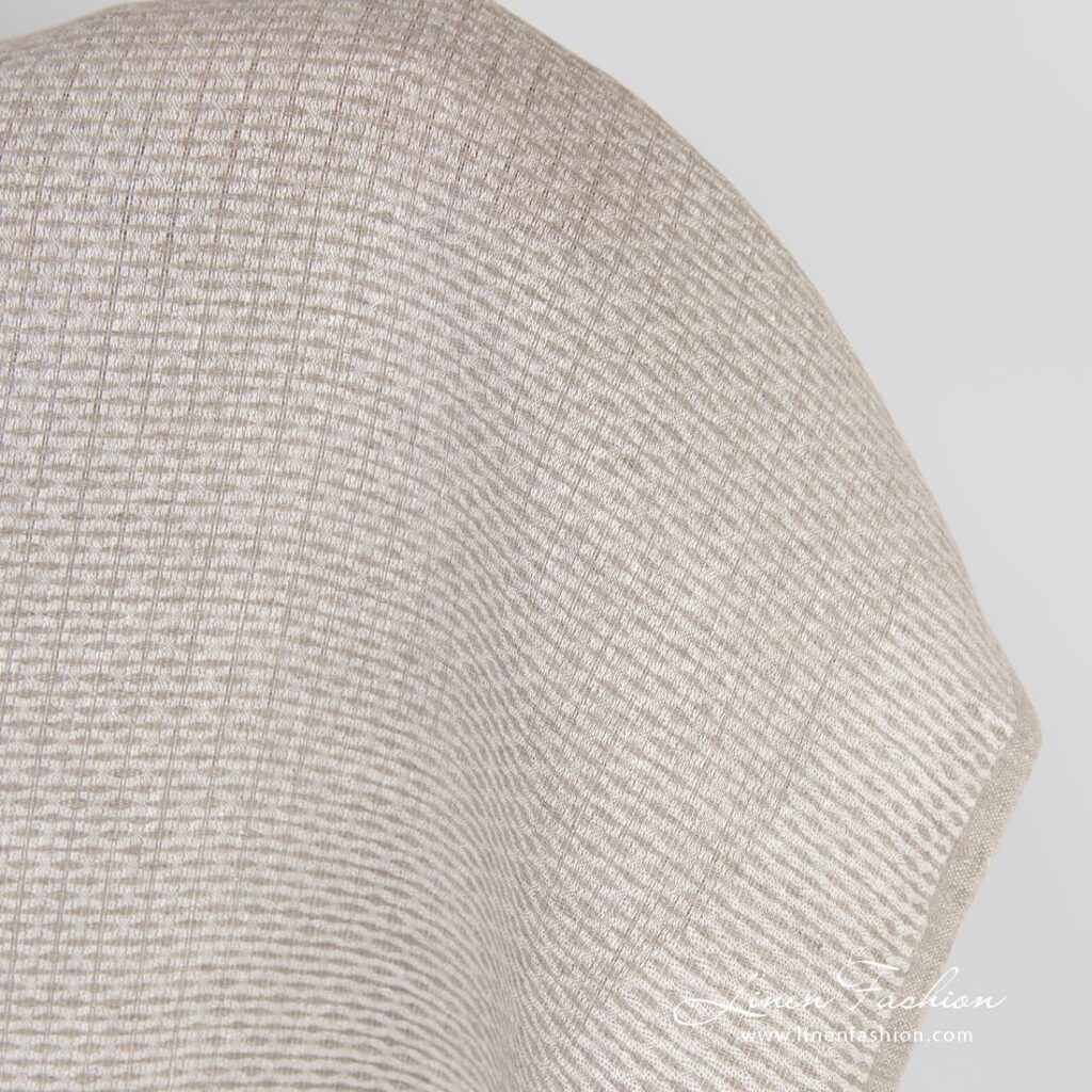 Tissu en lin naturel avec motif en losange 4 Natural linen fabric ends