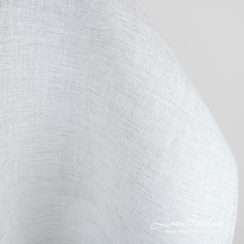 Tissu de lin mélangé blanc cassé 2 Off-white linen fabric, plain weave pattern