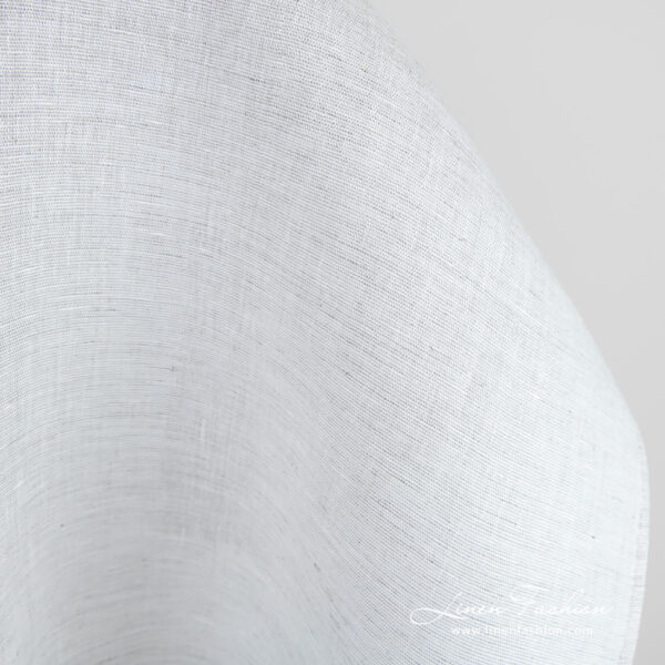 Off-white linen fabric, plain weave pattern