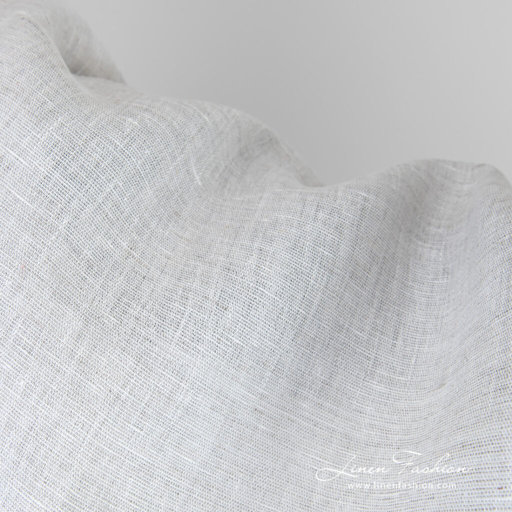 Tissu de lin mélangé blanc cassé 4 Off-white linen fabric
