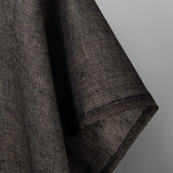 Tissu de lin à motifs naturels et noirs – Image 4