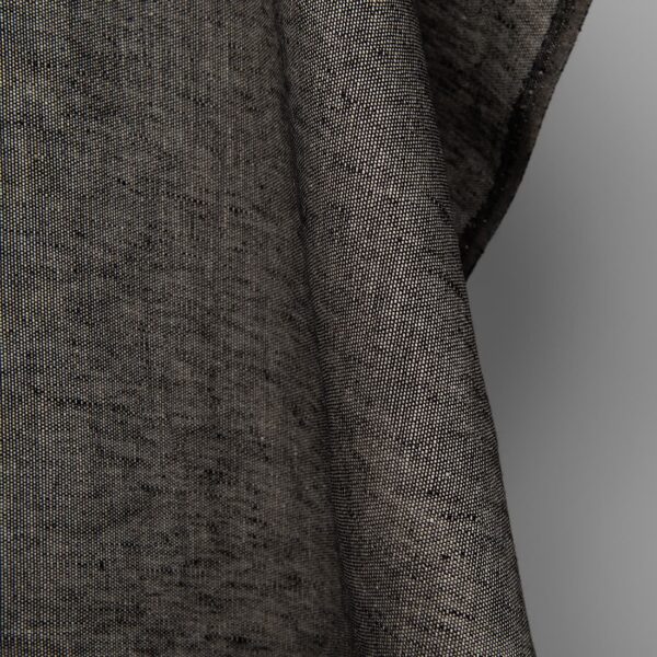 Tissu de lin à motifs naturels et noirs – Image 2