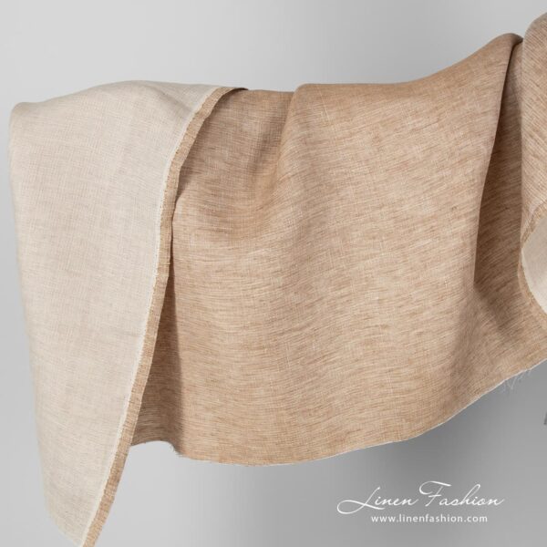 Light brown double sided linen fabric.