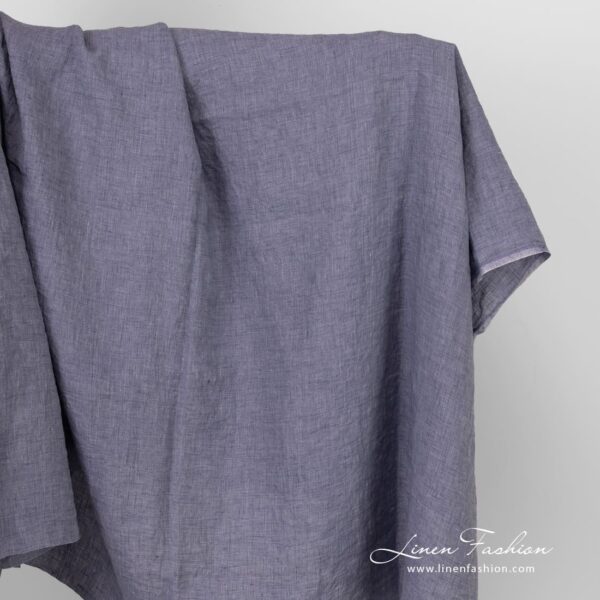 Violet linen fabric in melange