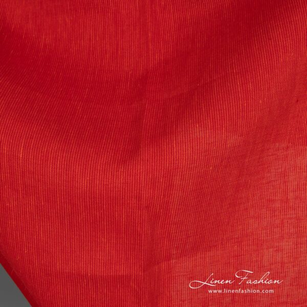 Scarlet red linen fabric