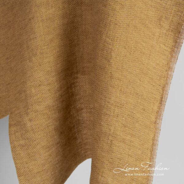 Yellow brown linen fabric, perfect for clothes and home textile
