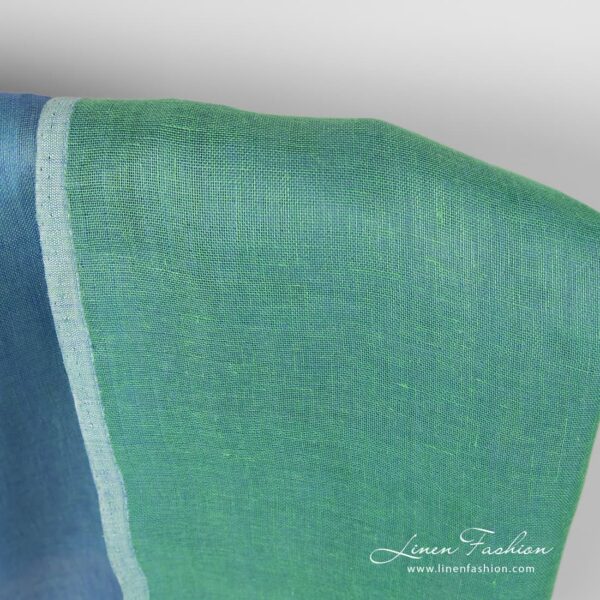Linen fabric in green-blue.