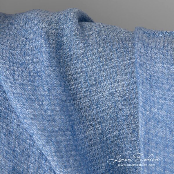 Lightweight washed linen fabric light blue colour texture