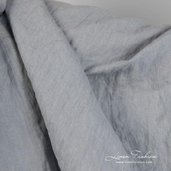 Bluish grey linen fabric, specially washed to increase softness