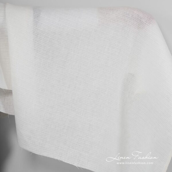 White(off-white) linen fabric.