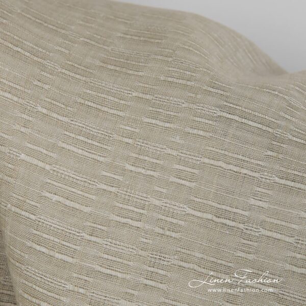 100% linen fabric in light brown colour.