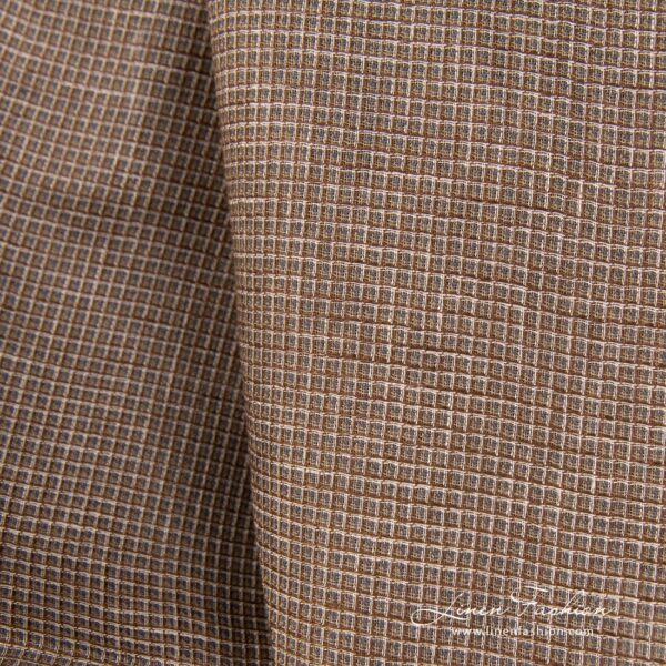 100% linen fabric in waffle checks.