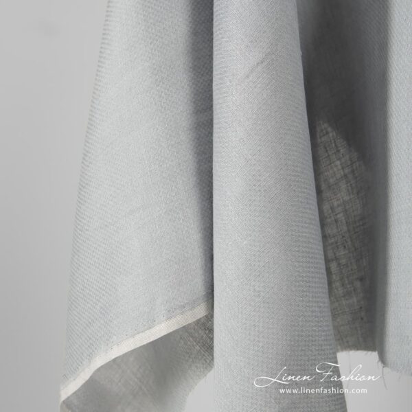 Grey dyed 100% linen fabric.