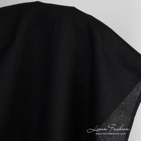 Black linen fabric for clothes and home textile