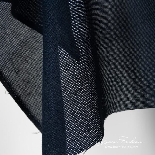 100% linen fabric in navy color.