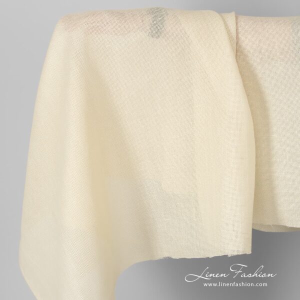Linen fabric vanilla colour canvas.