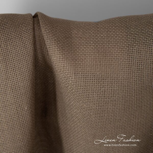 Brownish grey coloured linen fabric.
