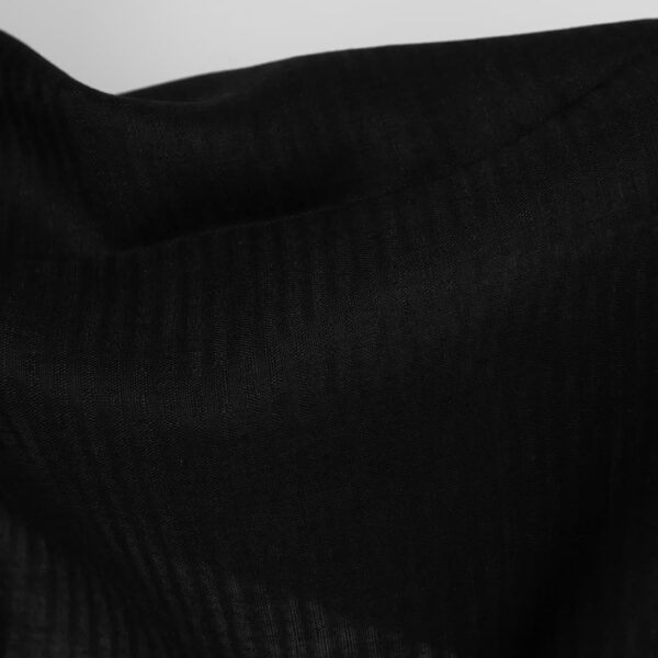 Tissu de lin transparent à rayures noires – Image 3