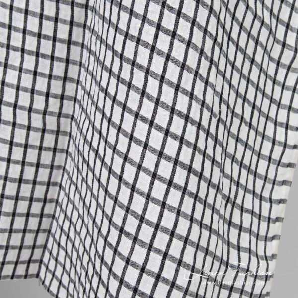 Linen fabric in checks, washed