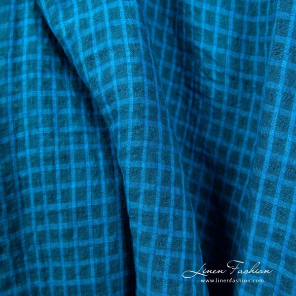 Linen fabric in transparent checks
