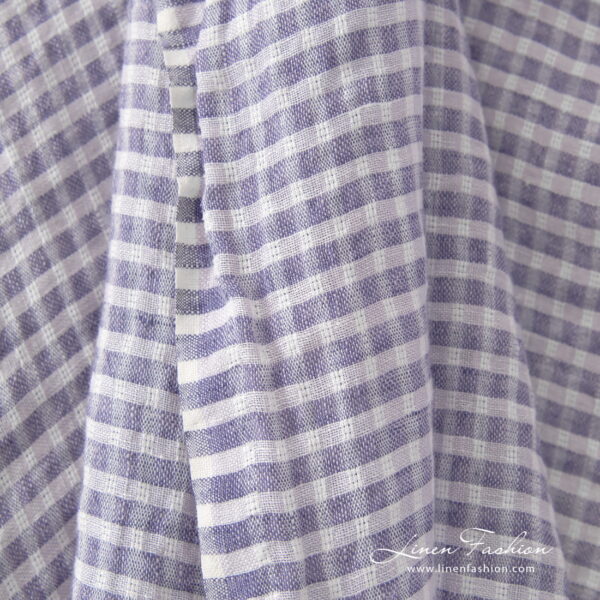 violet linen transparent checks, light weight.