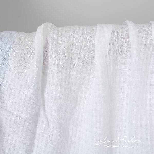 white linen transparent checks, open weave.