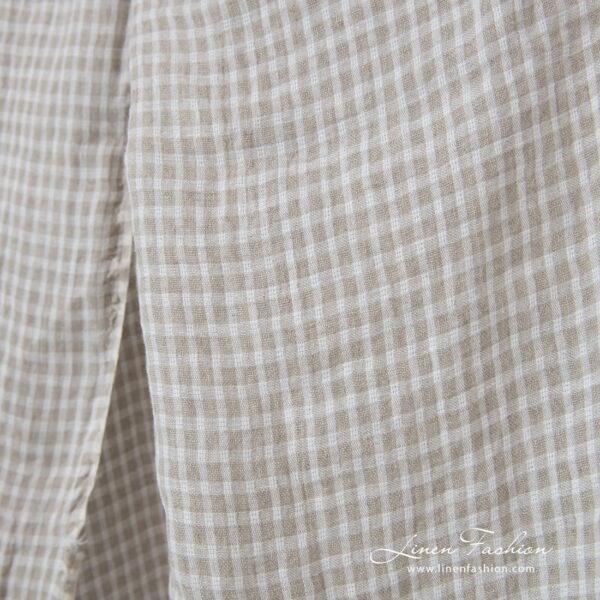 beige checks transparent linen, gauze.