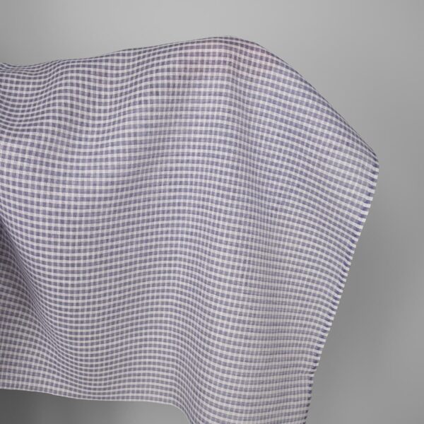 Tissu de lin à carreaux transparents blancs et violets