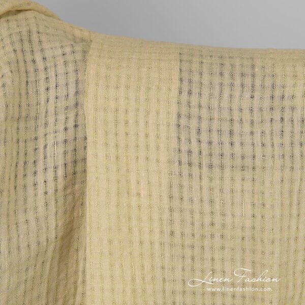 Checked linen fabric