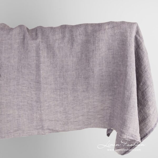 Linen fabric in brown and violet melange