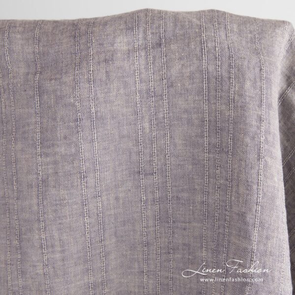 Linen fabric with vertical stripes