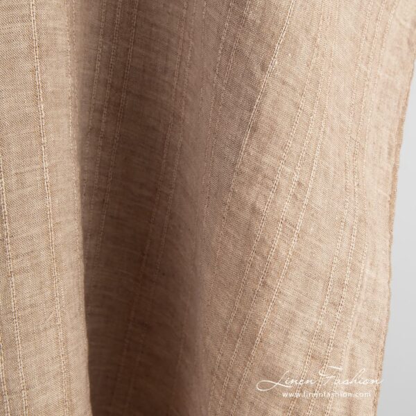 Brown 100% linen fabric, specially washed