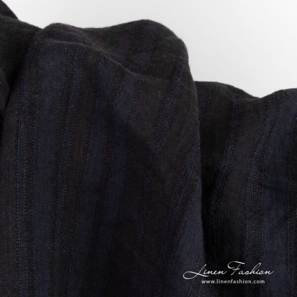 Linen fabric in vertical openweave stripes