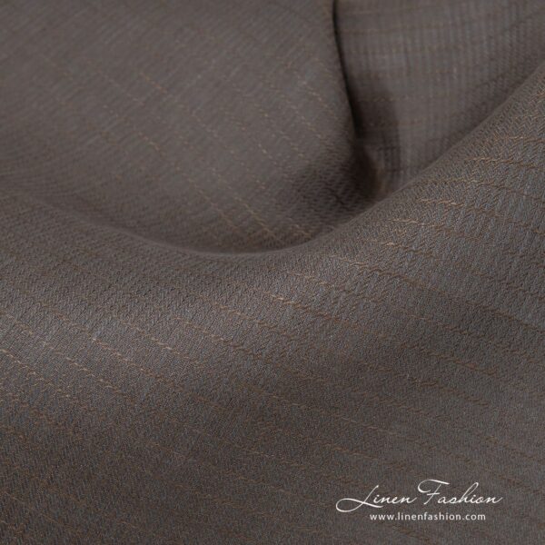Herringbone grey brown linen fabric.